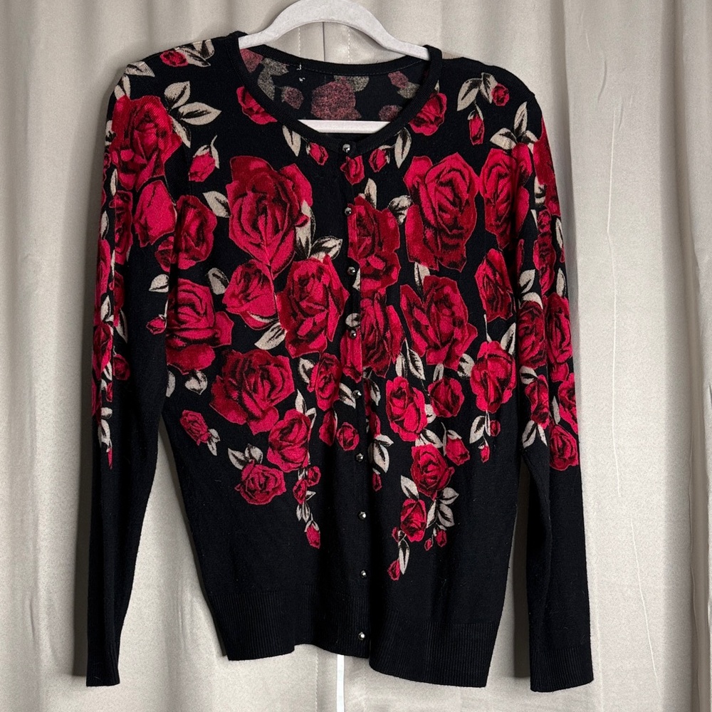 Rose Patterned Cardigan